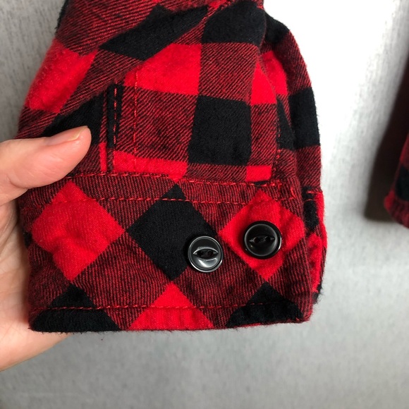 Boston Traders Shacket Women’s S Button Up Buffalo Plaid Sherpa Lined Hoodie - Picture 3 of 15